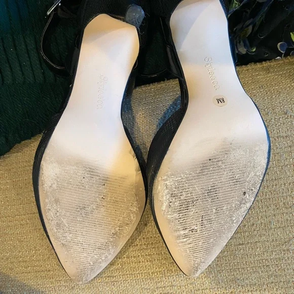 Style & Co. Black Snake Skin Leather Heels - Picture 5 of 5